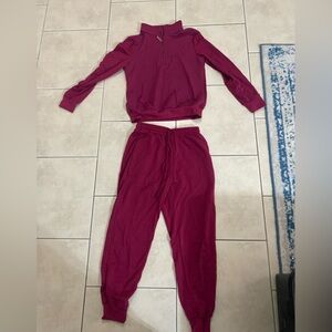 Women's Burgundy Jogger Set